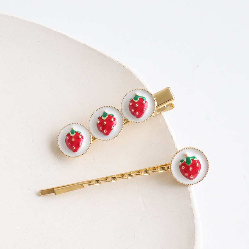 Beau - Fruit Motif Round Accent Hair Clip
