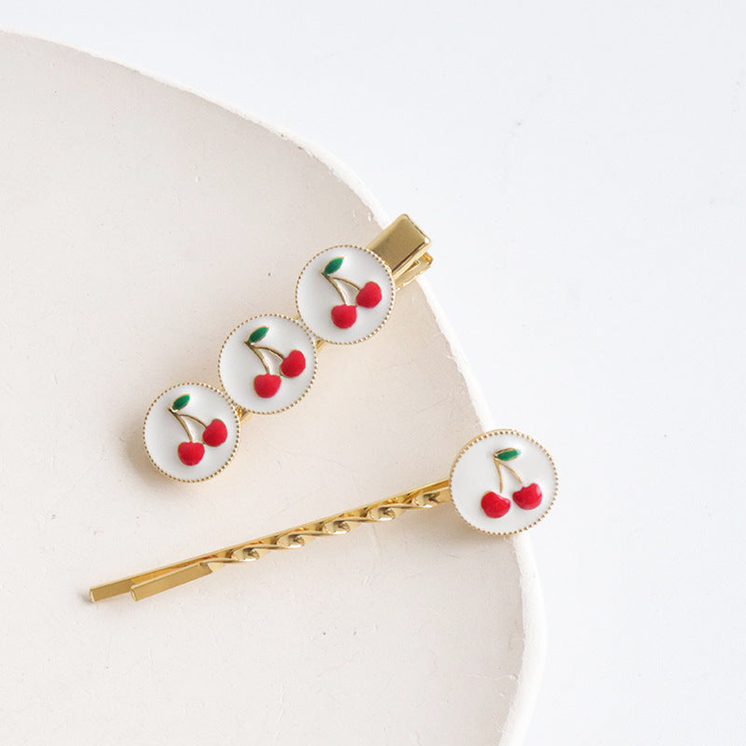 Beau - Fruit Motif Round Accent Hair Clip