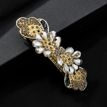 Beau - Twin Daisy Scalloped Fan Spring Barrette