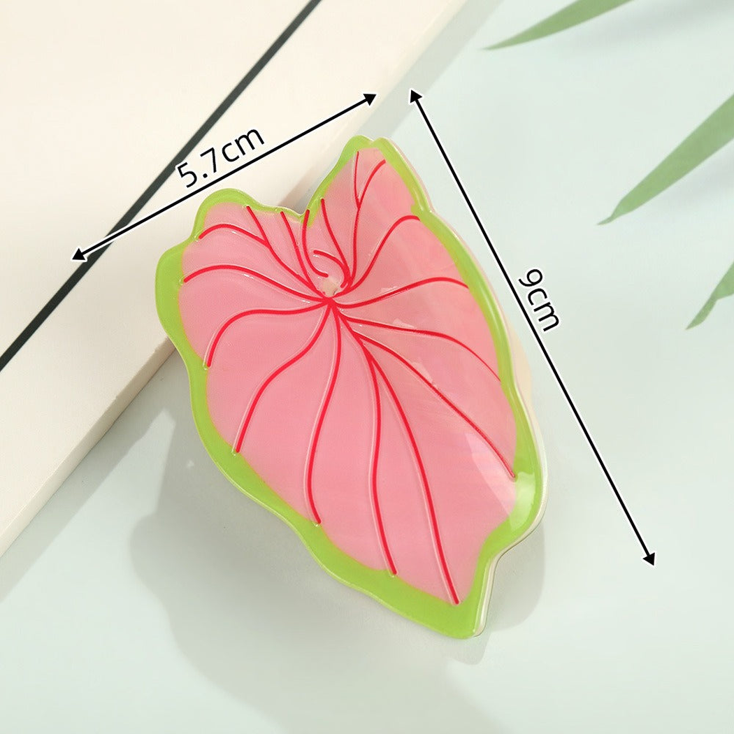 Beau - Leaf-Shaped Contrasting-Vein Hair Claw