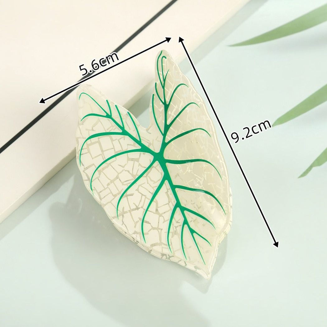 Beau - Leaf-Shaped Contrasting-Vein Hair Claw