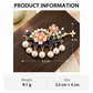Beau - Pink-Blossom Navy-Scrollwork Side Hair Clip