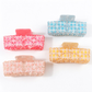 Beau - Floral Checkered Rectangular Hair Claw