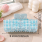 Beau - Floral Checkered Rectangular Hair Claw