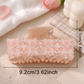 Beau - Floral Checkered Rectangular Hair Claw