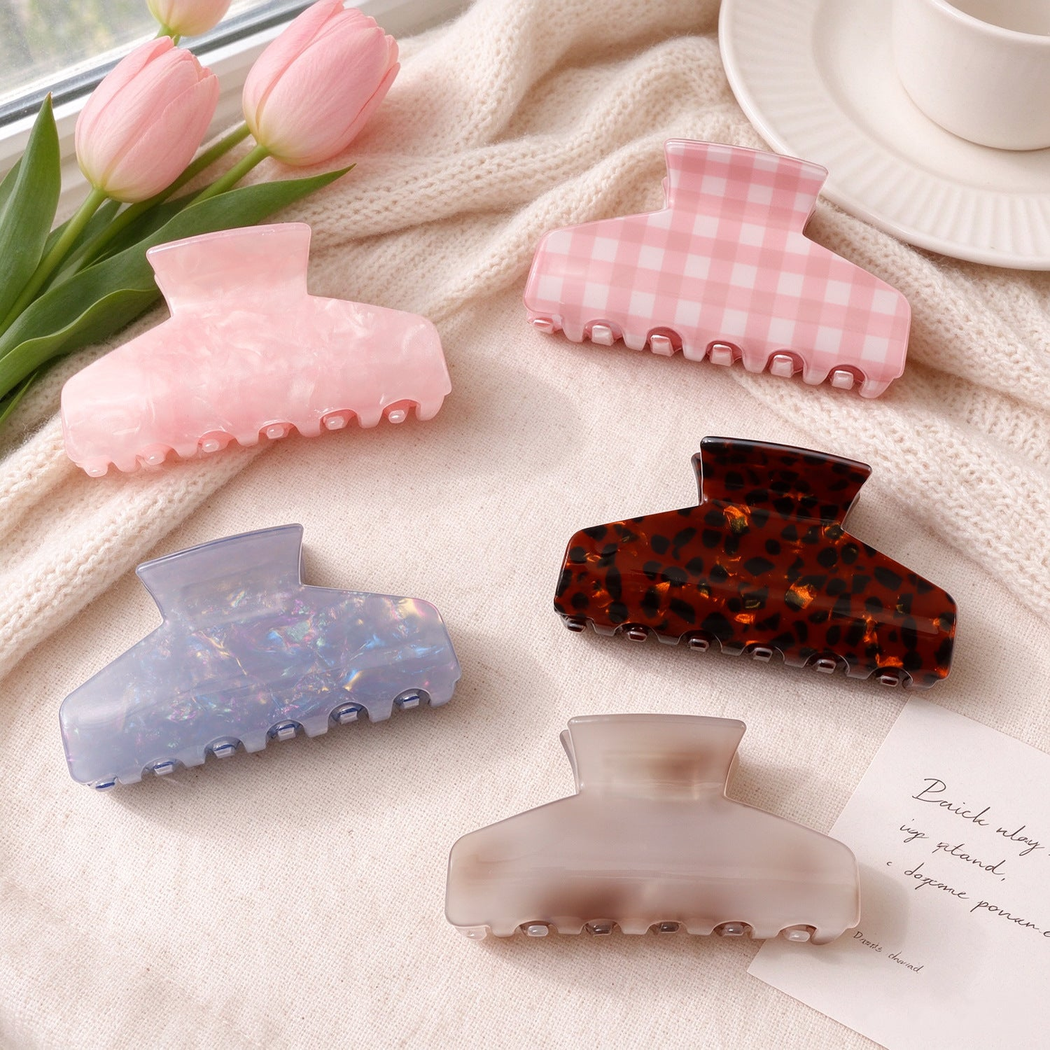 Beau - Rectangular Mixed-Pattern Hair Claw