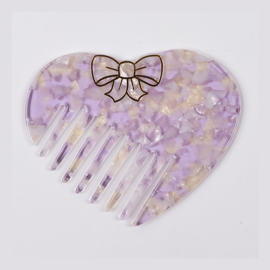 Camerow - Heart-Shaped Bow-Motif Wide-Tooth Comb