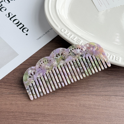 Camerow - Scalloped Marbled Wide-Tooth Comb