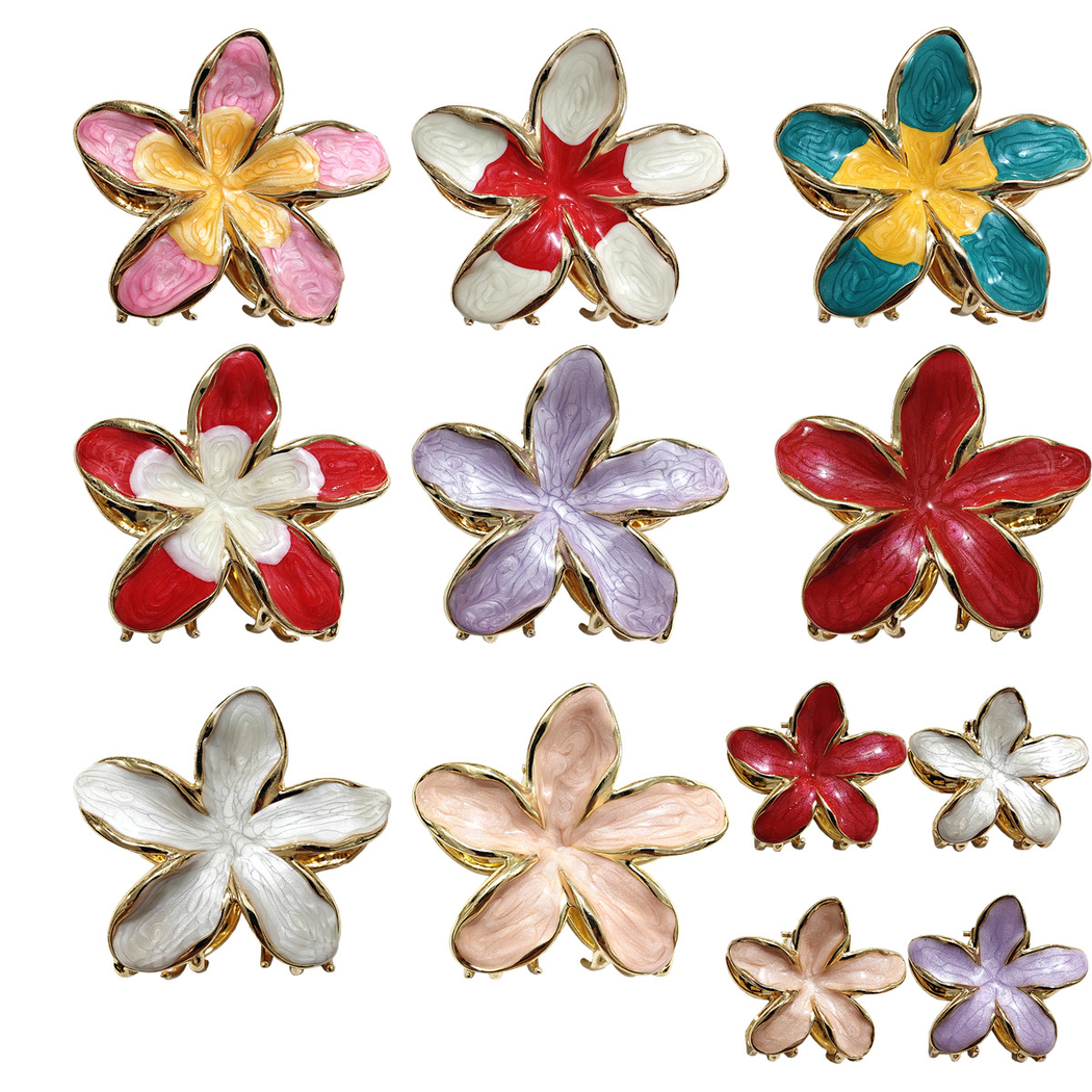 Beau - Floral-Motif Swirl-Texture Hair Claw