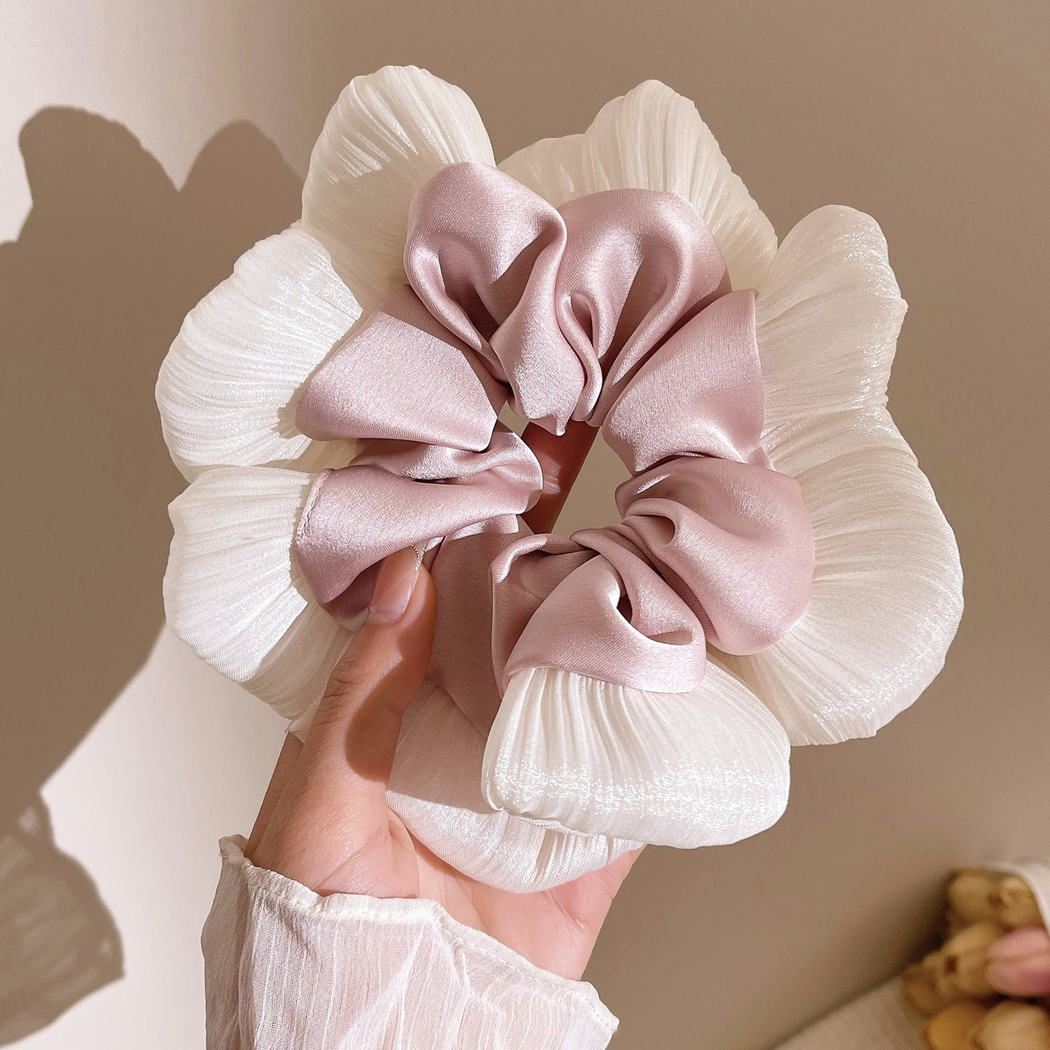 Gifty - Two-Tone Layered Ruffle Scrunchie Accessory