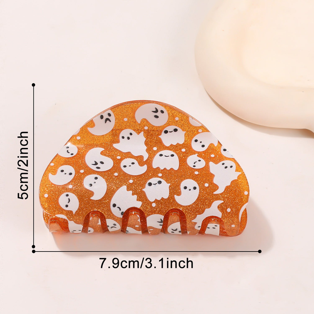 Beau - Halloween Ghost and Pumpkin Claw Clip Accessory