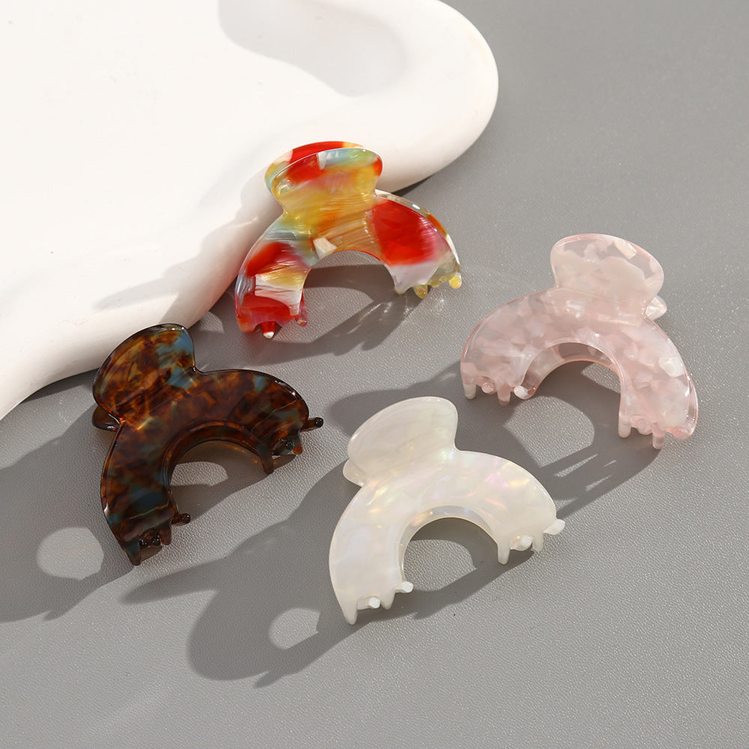 Beau - Arched Marbled Pattern Claw Clip Accessory