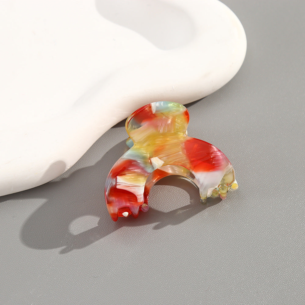 Beau - Arched Marbled Pattern Claw Clip Accessory