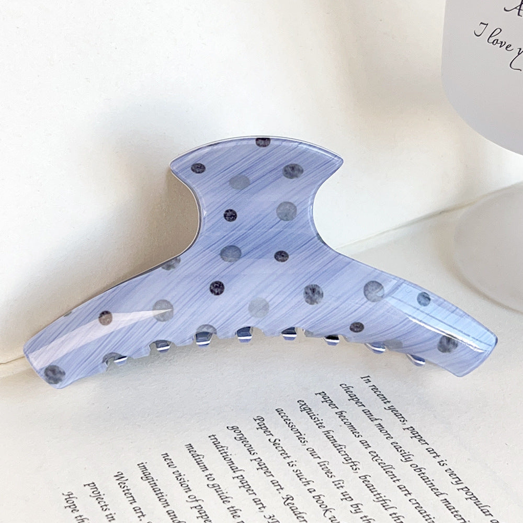 Beau - Blue Polka Dot Claw Clip