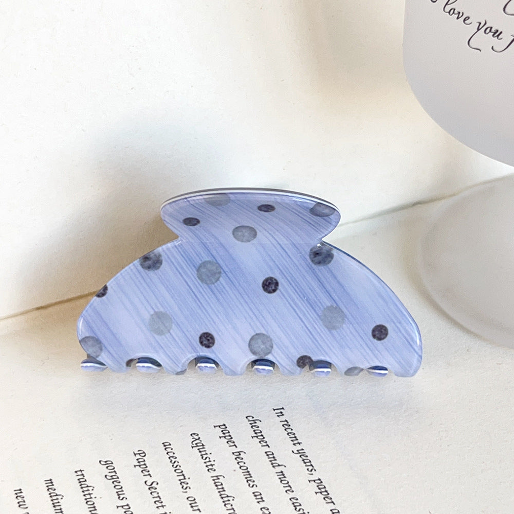 Beau - Blue Polka Dot Claw Clip