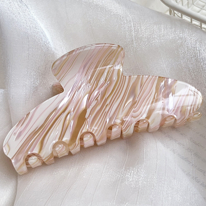 Beau - Marbled Pattern Two-Tone Claw Clip