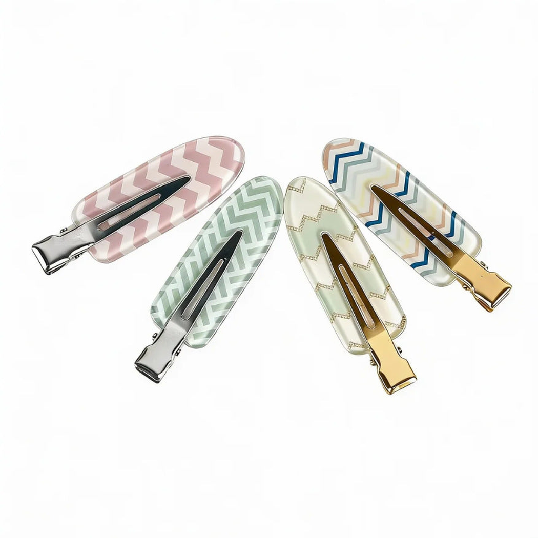 Beau - Chevron Pattern Two-Tone Hair Clip Accessory