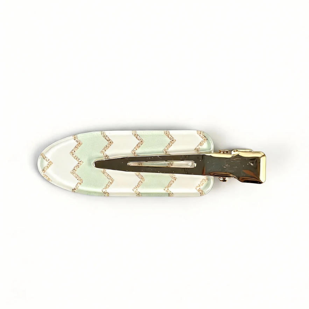 Beau - Chevron Pattern Two-Tone Hair Clip Accessory