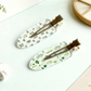 Beau - Botanical Print Transparent Hair Clip