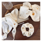 Gifty - Daisy Embroidery Scalloped-Edge Hair Wrap