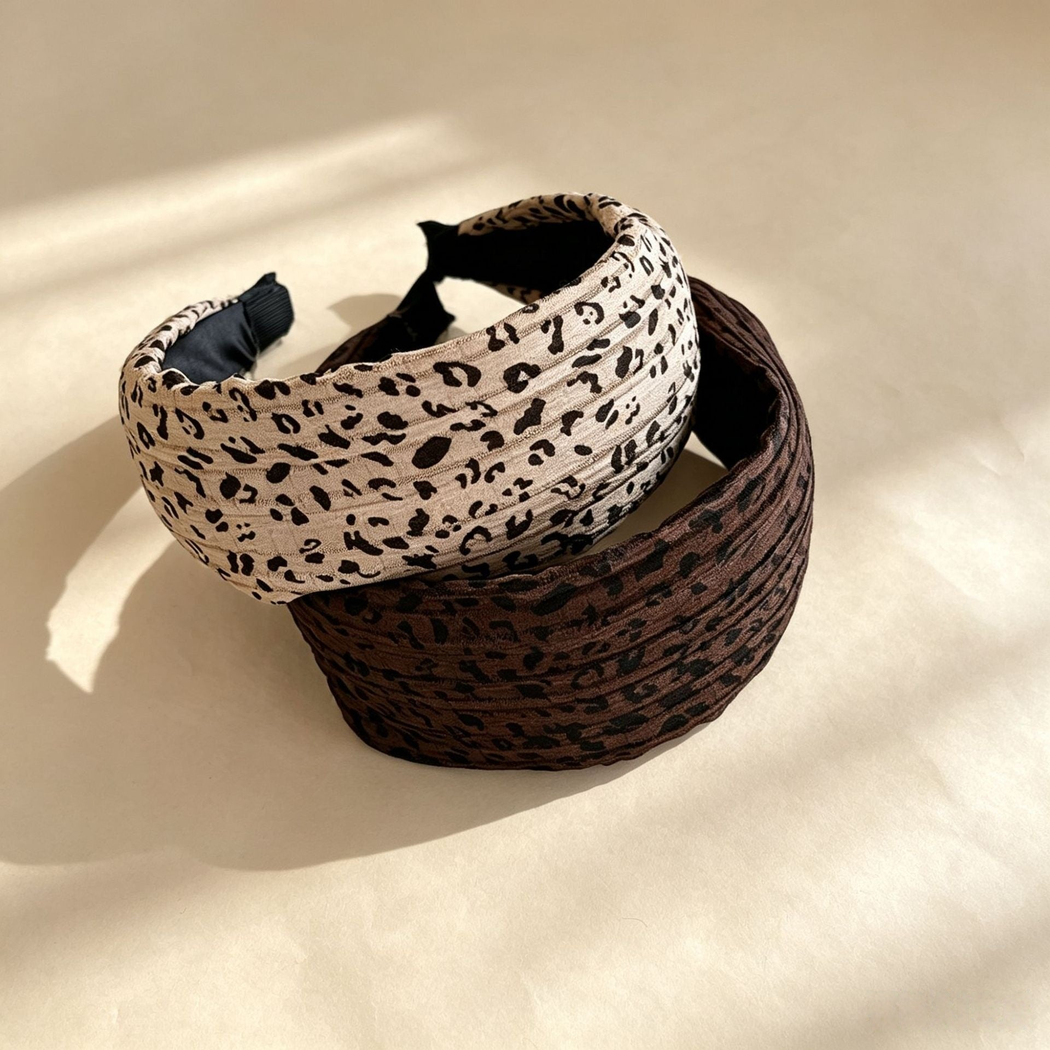 Gifty - Leopard-Pattern Wide-Profile Headband