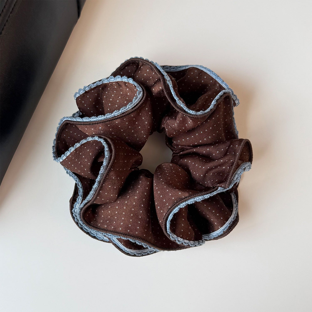 Gifty - Polka Dot Pattern Layered Ruffle Scrunchie