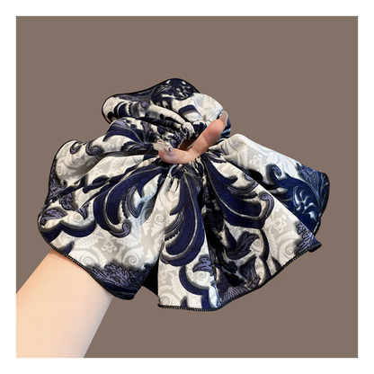 Gifty - Scroll Pattern Oversized Ruffled Scrunchie