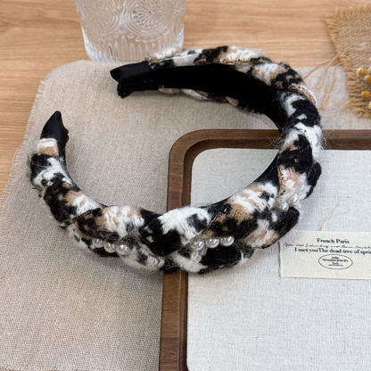 Gifty - Plaid Pattern Raised Braided-Wrap Headband