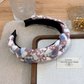 Gifty - Plaid Pattern Raised Braided-Wrap Headband