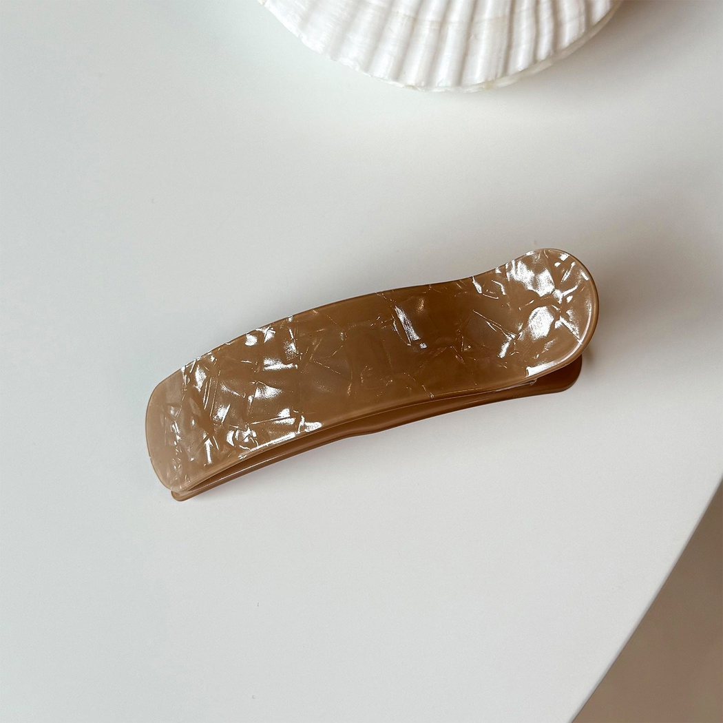 弧形大号醋酸一字发夹高级感精致鸭嘴夹齿梳防滑半扎发发卡头饰女