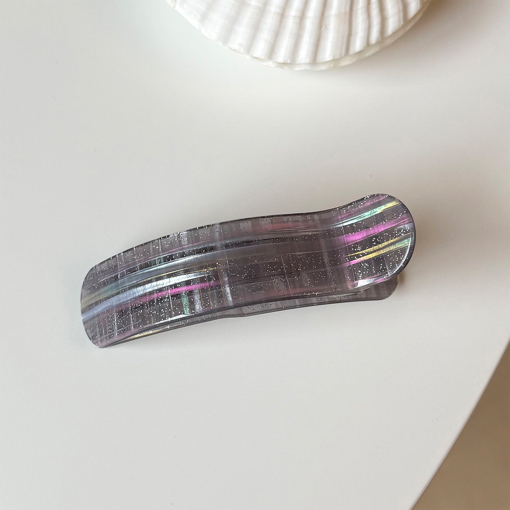 弧形大号醋酸一字发夹高级感精致鸭嘴夹齿梳防滑半扎发发卡头饰女