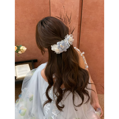 粉色蕾丝花朵香蕉夹发夹女2026新款气质后脑勺盘发夹子高级感发卡