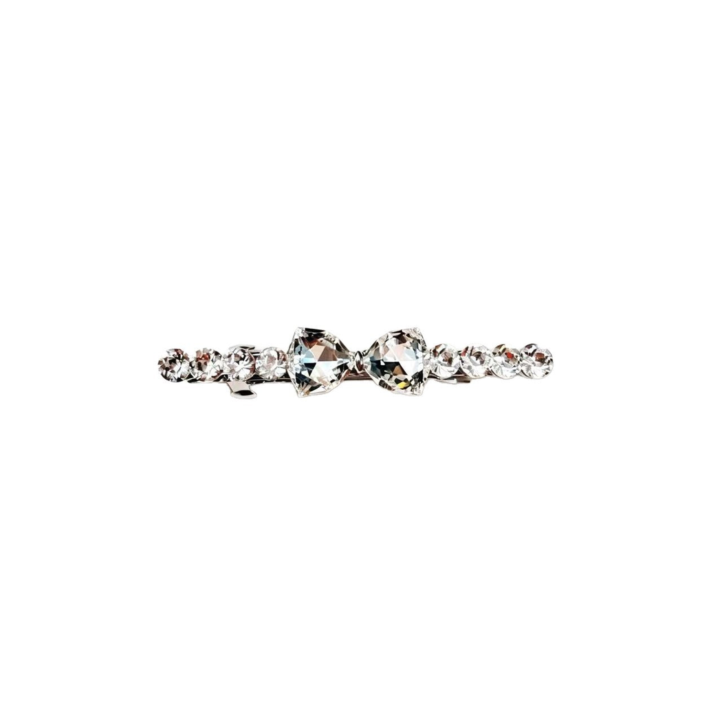 新款水晶蝴蝶结发夹气质小号后脑勺半扎弹簧夹一字发卡侧边夹顶夹