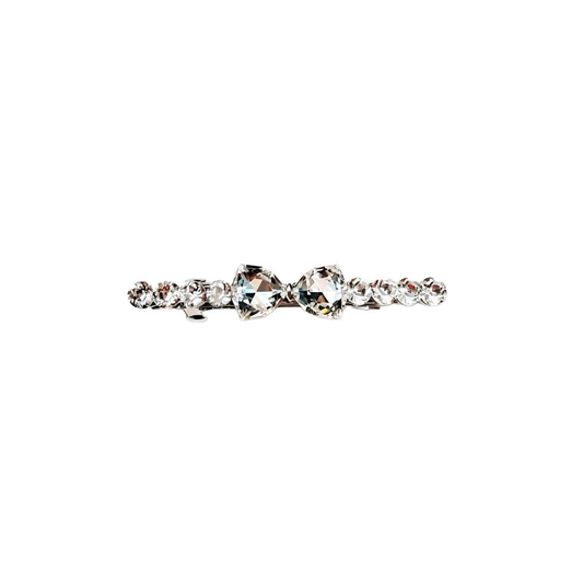 Beau - Bow-Shaped Centerpiece Faceted Accent Row Hair Clip