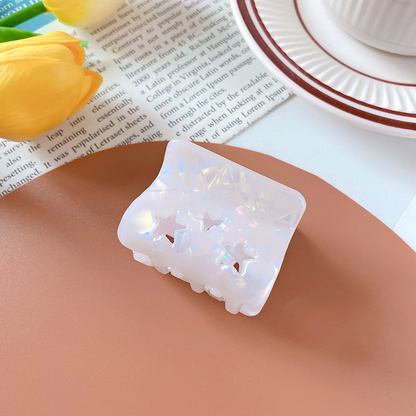 Beau - Star Cutouts Translucent Marbled Finish Hair Claw
