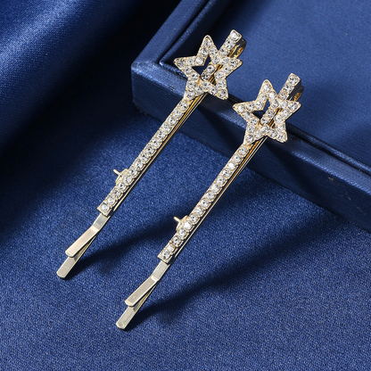 Beau - Star Motif Linear Accent Row Gold-Tone Hair Clip