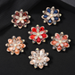 Brovia - Layered Floral Motif Faceted Stone Accents Brooch