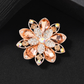 Brovia - Layered Floral Motif Faceted Stone Accents Brooch
