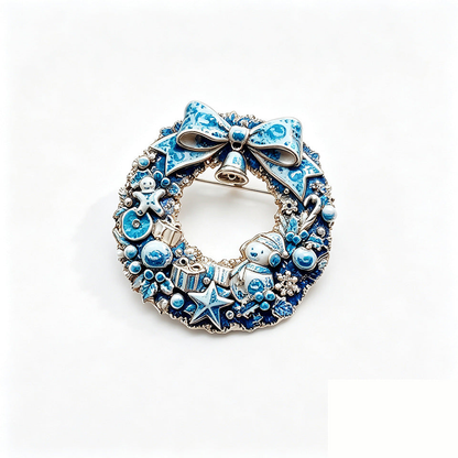 Brovia - Christmas Wreath Motif Brooch