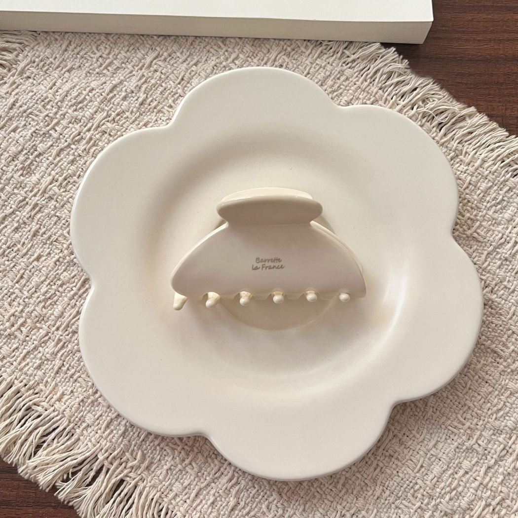 Beau - Mottled Pattern Compact Fan Silhouette Hair Claw