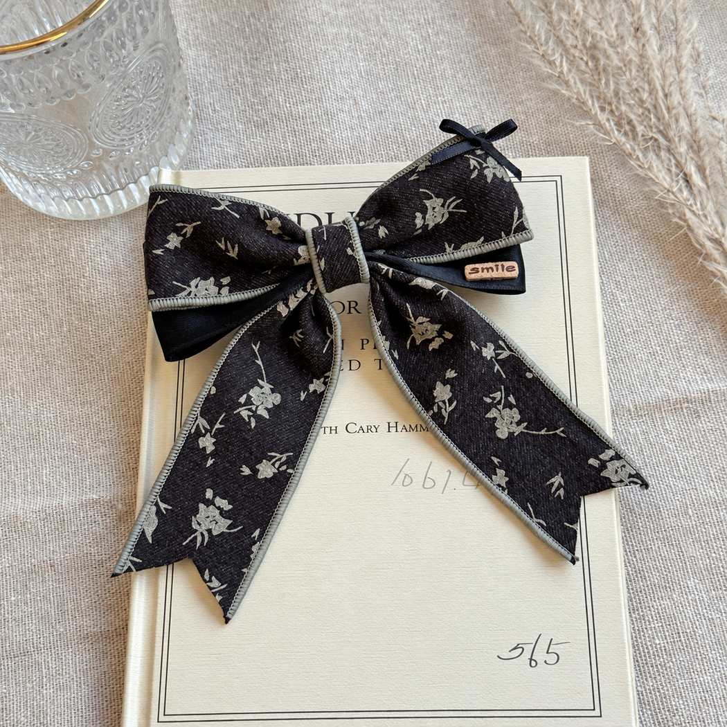 Beau - Mini Floral Soft-Tail Bow Hair Clip