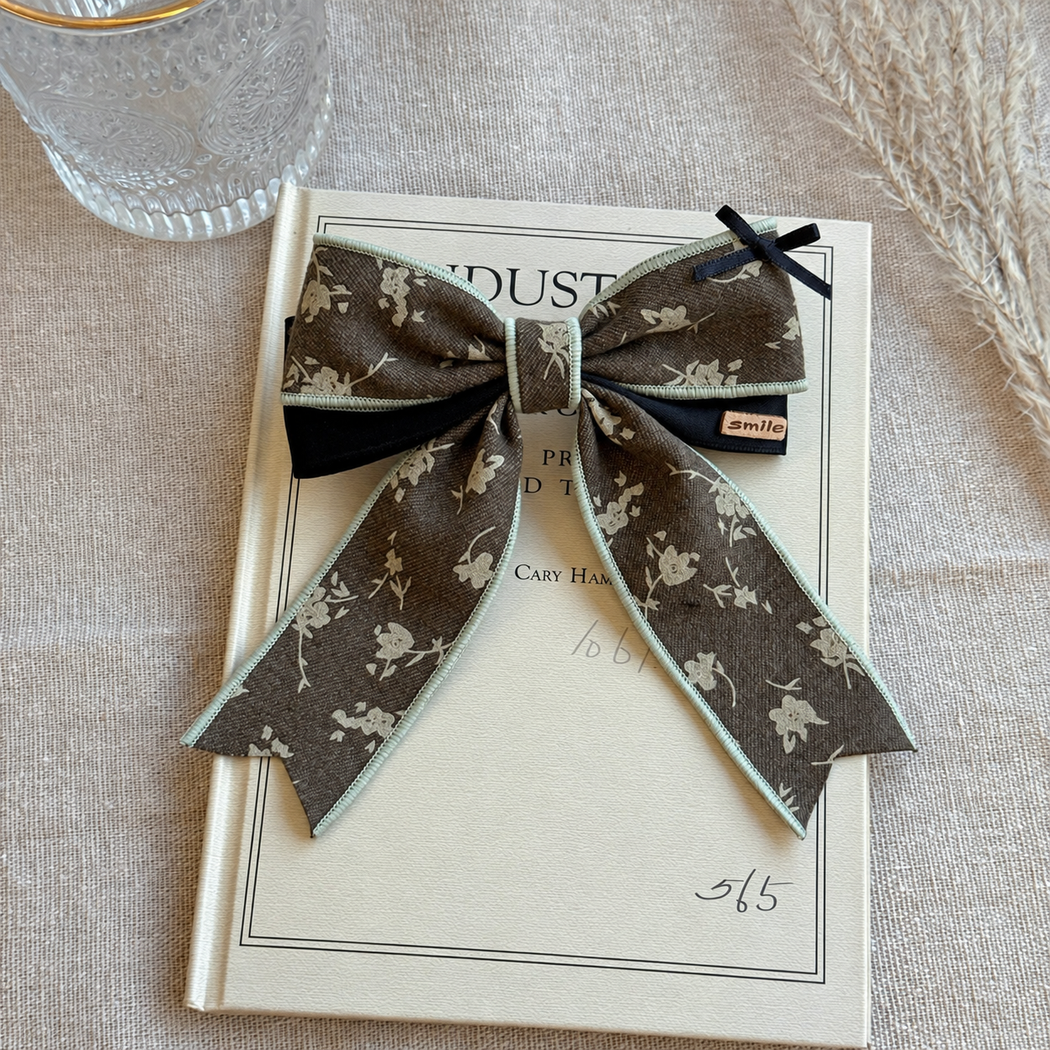 Beau - Mini Floral Soft-Tail Bow Hair Clip