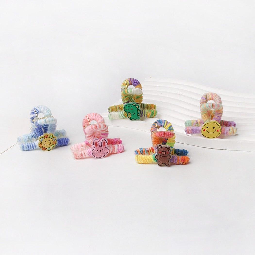 Beau - Cartoon Smiley Yarn Wrapped Polyester Claw Clip