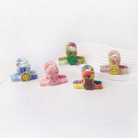 Beau - Cartoon Smiley Yarn Wrapped Polyester Claw Clip