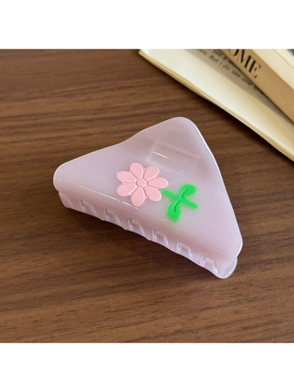 Beau - Retro Flower Triangle Acetate Hair Clip