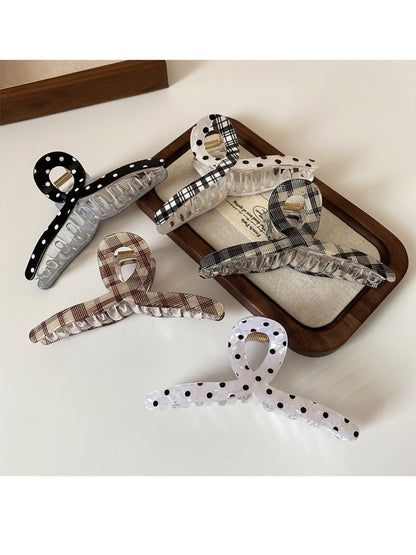 Beau - Plaid Leopard Polka Dot Hair Claw Clip