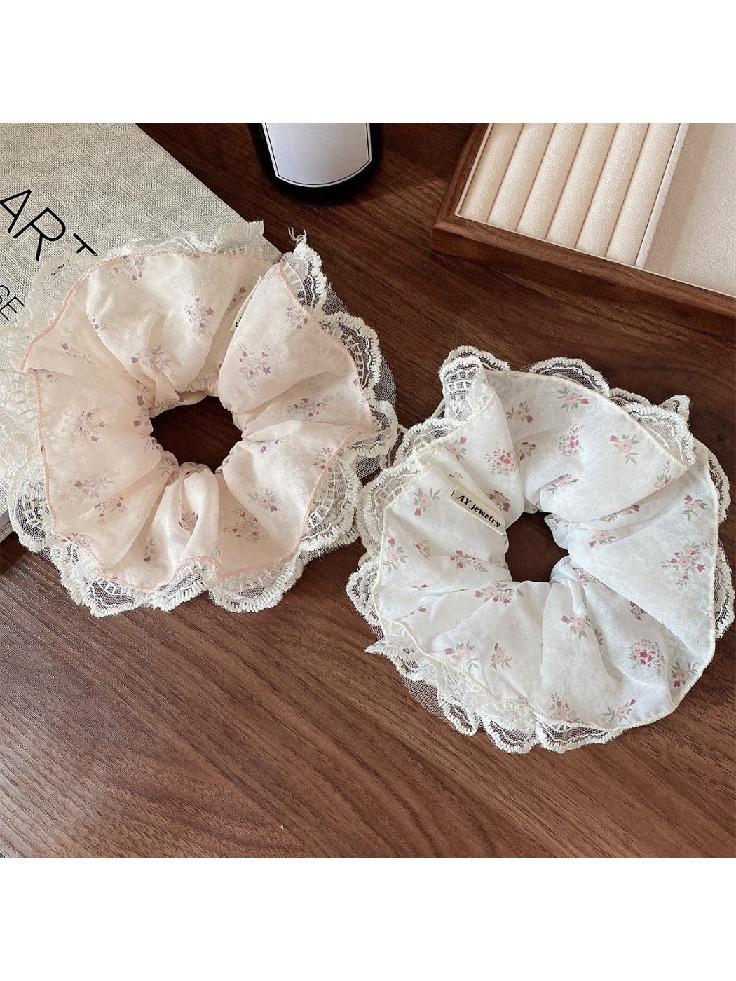 Gifty - Spring Floral Ruffle Scrunchies