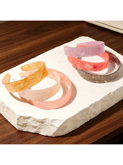 Gifty - Glossy PVC Grid Texture Wide Headband