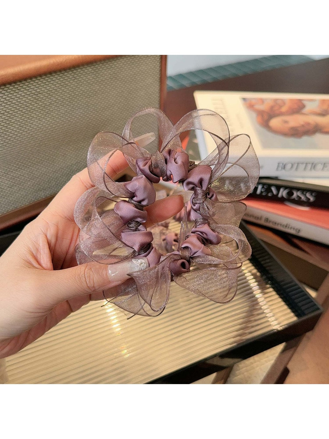 Gifty - Sheer Organza Elastic Ponytail Scrunchie
