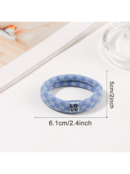 Gifty - Plaid High Elastic Ponytail Hair Tie